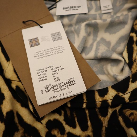 NWT Burberry Stretch Jersey Leopard Dress $1090 - Picture 1 of 12
